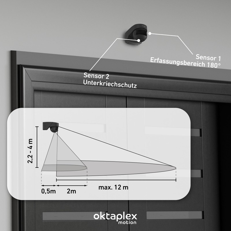 Oktaplex Lea Set of 2 Motion Sensors Outdoor IP54 PIR