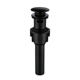 PARLOS Pop Up Drain Stopper with Overflow for Bathroom Sink Faucet Vessel Vanity, Matte Black, 20861