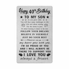 HYHYDHP Son 40th Birthday Card - Happy 40th Birthday Gifts for Son - Son 40 Year Old Birthday Ideas