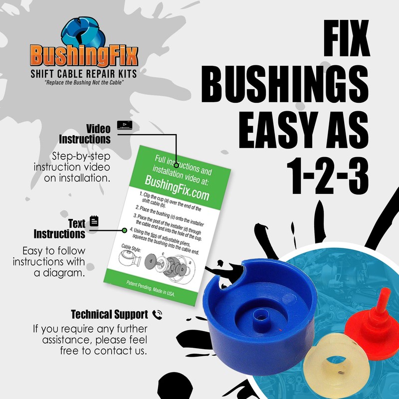 BushingFix UP1Kit Transmission Shift Bushing Repair Kit, Fits Ford, Chevy,