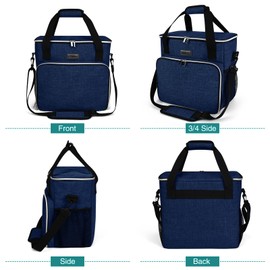 BAGLHER Dog Travel Bag, Pet Travel Bag (All Pet Travel Supplies), with 2 Pet Food Containers and 3 Collapsible Silicone Bowls; Essential Kits for Pet Travel Dark Blue