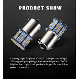 Antline 1156 1141 1003 7506 BA15S LED Bulbs Warm White/Yellow 20-Packs, Super Bright 3014 50-SMD LED Replacement for 12 Volt RV Camper Trailer Boat Trunk Interior Light Bulbs