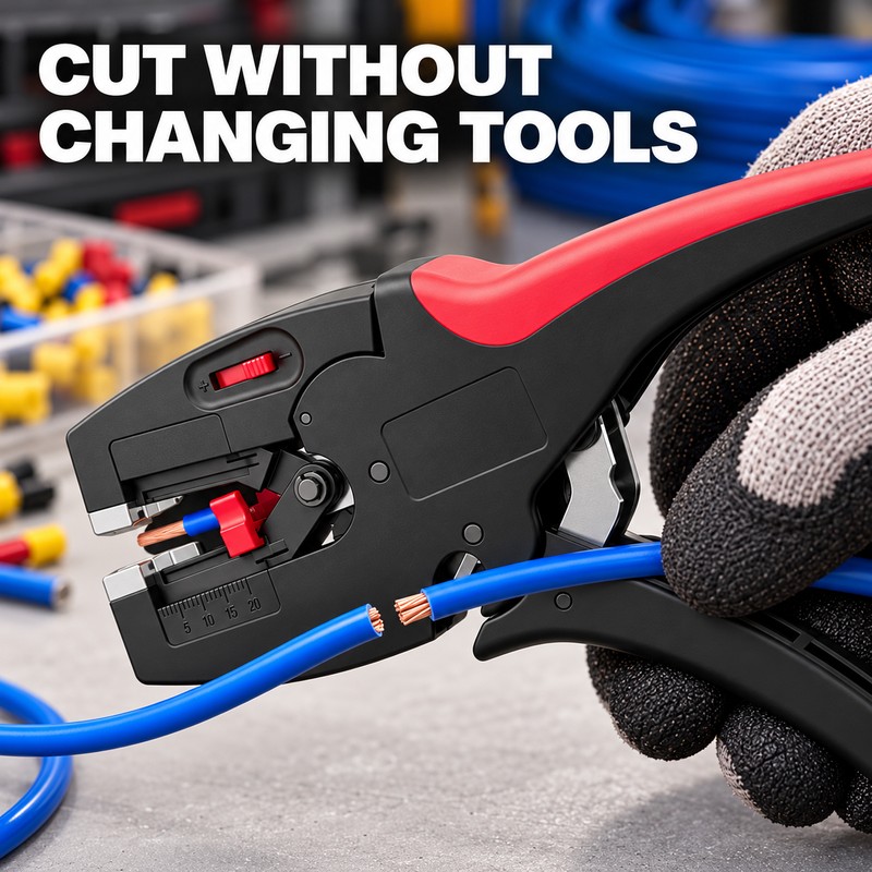 Automatic Wire Stripper and Cutter 2-in-1, 32-7 AWG Self-Adjusting Electrical