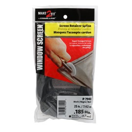 Prime-Line P 7940 Bulk Screen Spline, 0.185-In. Diameter, 25 ft., Black (1 Roll)