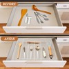 Teenyyou 1 Pack Expandable Kitchen Drawer Organizer Clear Acrylic Utensil