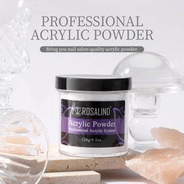 ROSALIND 4.2oz Clear Acrylic Nail Powder Clear Nail Acrylic Powder for Nail Acrylic Extension Professional Polymer Nail Acrylic Powder Clear Nails carving French Nail Extension, No Nail Lamp Needed