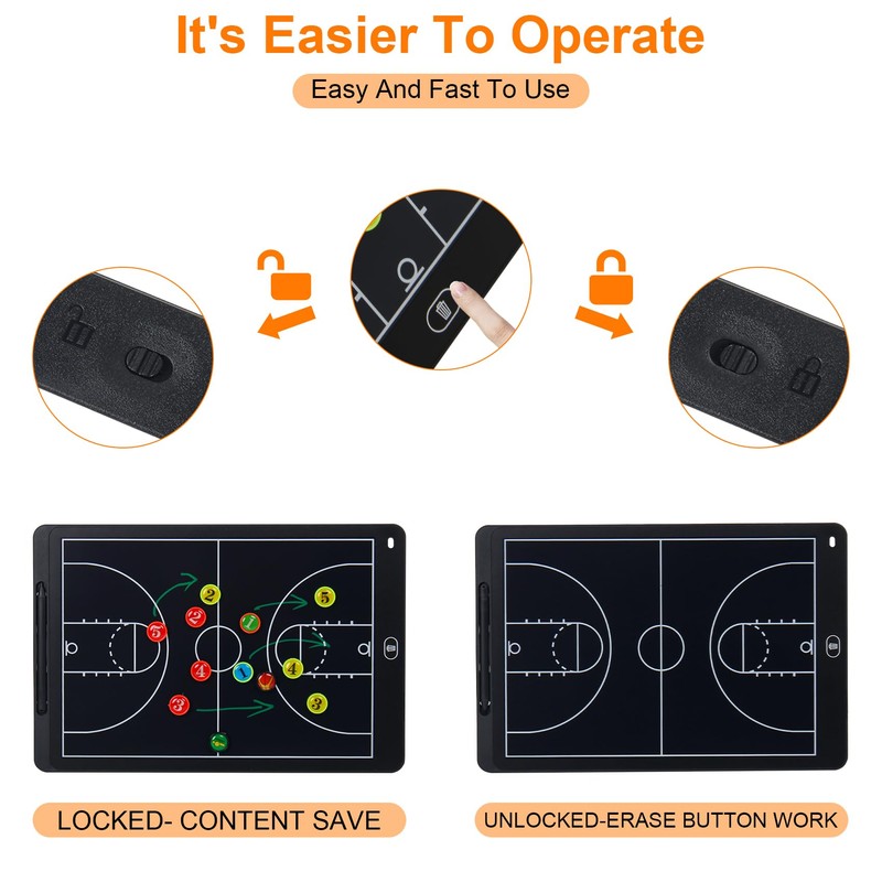 15 Inch Magnetic LCD Basketball Coaching Board Set
