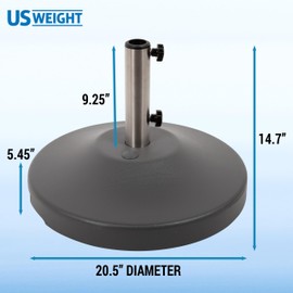 US Weight 80 LB Umbrella Base, 80 Pound, Grey