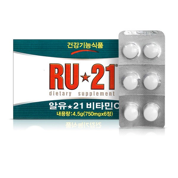 RU21 6 tablets x 12 Vitamin C hangover reliever RU21, 6 tablets x 12 / 알유21 6정 x12개 비타민C 숙취해소제 RU21, 6정 x12개