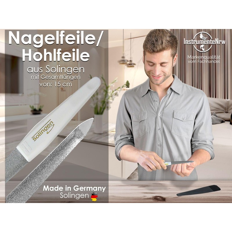 Solingen Professional Nail File Set Made of Hollow File and