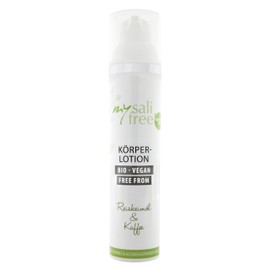 mysalifree Organic Body Lotion, Soothing, Firming Body Lotion for Sensitive Skin with Rice Germ Oil and Coffee Extract, 100 ml, Unique Worldwide, Organic + Vegan + Free