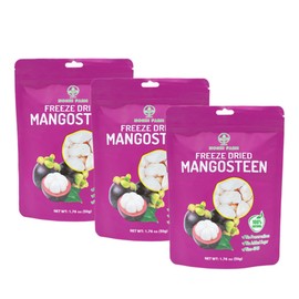 NOKKI FARM Freeze Dried Mangosteen - Healthy & Exotic Tropical Fruit Snacks, No Added Sugar or Preservatives, Kid-Approved, Shelf-Stable & Portable for On-The-Go Snacking - (Pack of 3)