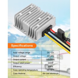DC 12V to 24V 10A 240W Step Up Boost Converter Voltage Regulator with Low Voltage Protector