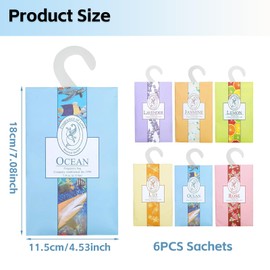Wardrobe Fresheners Drawer Fresheners, 6 Sachets With Hanging Sachets, Aromatherapy Sachets with Natural Scents for Closets and Drawers, Perfect for Homes, Cars, and Offices