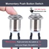DMWD 2-Pack 12mm Momentary Metal Waterproof Push Button Switch Raised