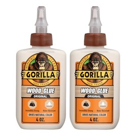 Gorilla Pegamento para madera, botella de 4 onzas, color madera natural, (paquete de 2)