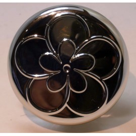 T.O.P. POP-UP SINK DRAIN STOPPER fits drains 1.25" silver Flower Floral Design top