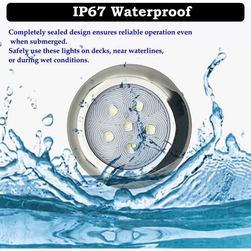Boat Courtesy Lights LED, 3 Inch RGBW Boat Deck Lights,