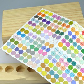 FRCOLOR 5Pcs Small Round Circle Essential Oil Bottle Cap Top Labels Stickers Essential Oil Lid Stickers for Roller Bottles and Organizing Oils Containers