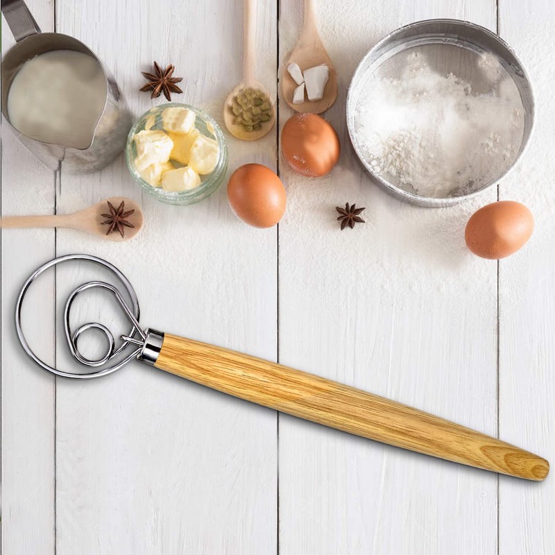 Danish Dough Whisk, Dutch Style Bread Whisk For Sourdough Cooking