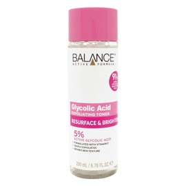Balance Active Formula 5% Glycolic Acid Exfoliating Toner with Vitamin C 200ml, Gentle Daily Glow Toner for Smoother, Brighter Skin, Refines Texture & Prevents Blemishes