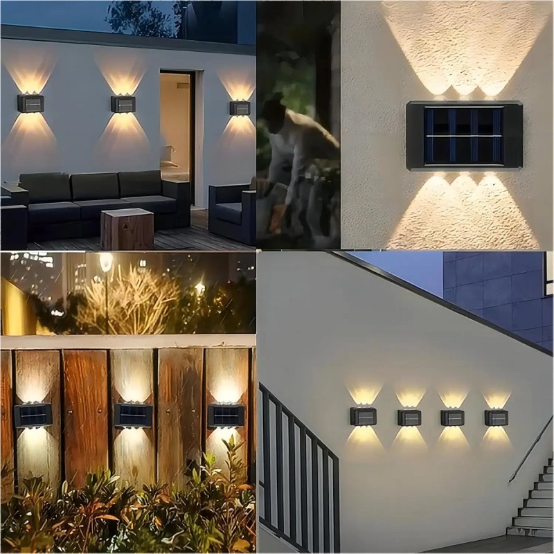 Solar Up and Down Outdoor Wall Lights for Garden Decoration