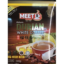 Meet U Durian White Coffee - 10 sticks (30g each) - Product of Malaysia
