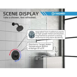 Sxtrrdnary Replacement for Moen single Lever Handle T2901BL Trim Kit, Compatible with Moen Gibson Posi-Temp Shower/Tub 2510/2520/2570/2590 Pressure balanced Valves,Durable Solid Metal,Matte Black