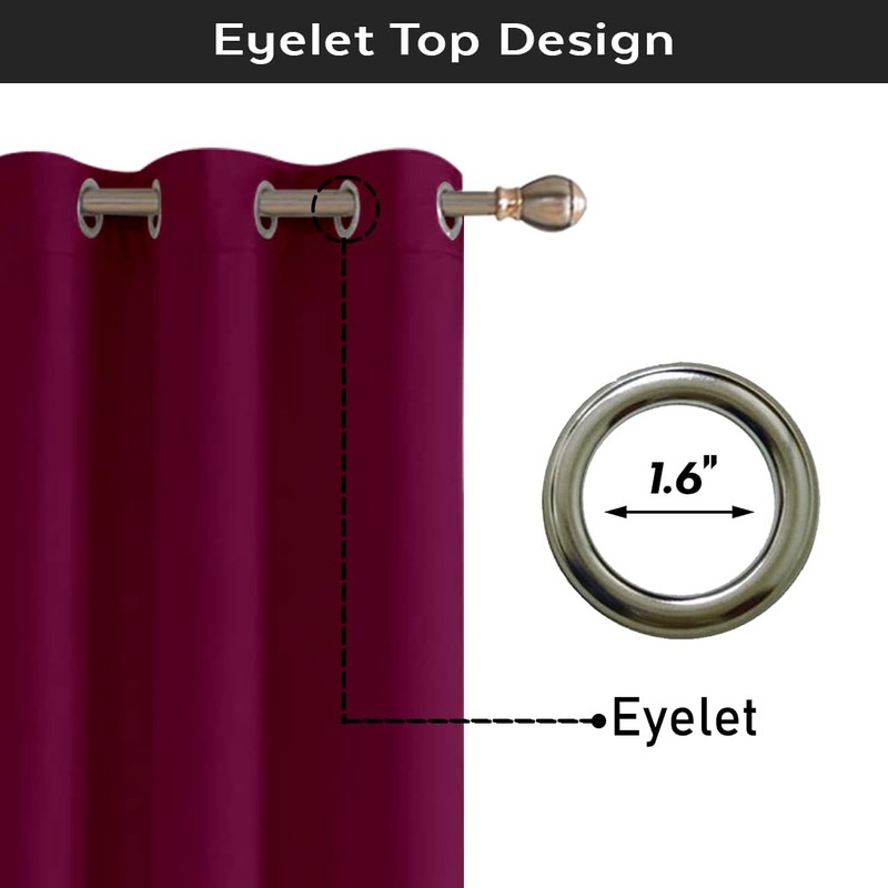 Ved Blackout Door Curtain 52" x 84" (1 Panel) (PURPLE),
