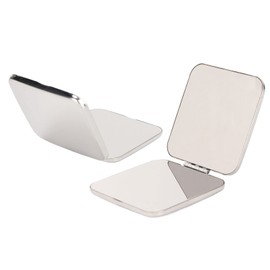 Mini Espejo Plegable de Bolsillo Espejo de Doble Cara de Acero Inoxidable Pequeño Monedero Espejo de Viaje Portátil Espejos Cosméticos Compactos para Maquillaje (Cuadrado)