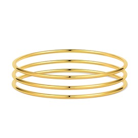 Elegance 11 designs 3mm Gold Bangles Bracelets Set For Women Non Tarnish, Stainless Steel Bracelets Jewelry Stackable Thin Minimalistic Waterproof Gold Bangles,3pcs/2.55 inches