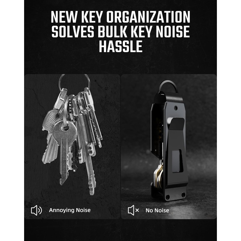 MINBERAND Key Organizer Compact Key Holder Metal Key Chain Minimalist
