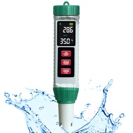 PH Meter Water, PH/TDS/EC/Salinity/Thermometer 5 in 1 pH Value Meter with LCD Display, Automatic Temperature Compensation pH Tester, High Precision Water Tester, Ideal for Drinking Water, Pool