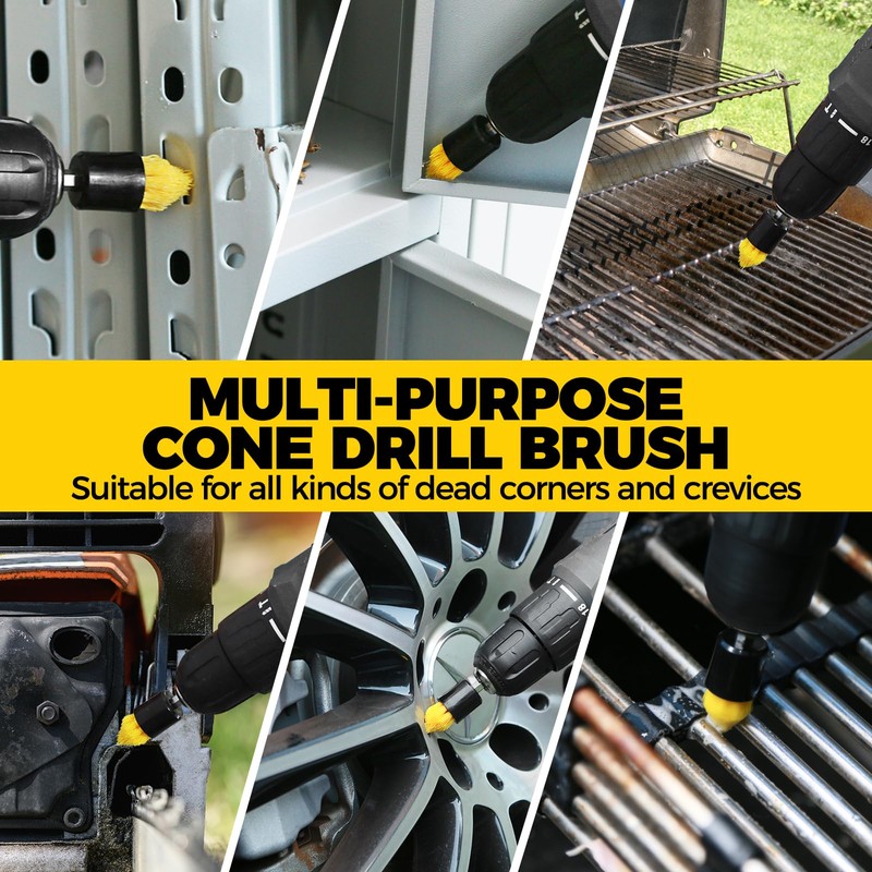 Holikme 8 Piece Drill Brush Attachments Set, Power Scrubber Brush