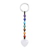 JSDDE Chakra Beads Keyring with Heart Pendant, Gemstones Heart Key
