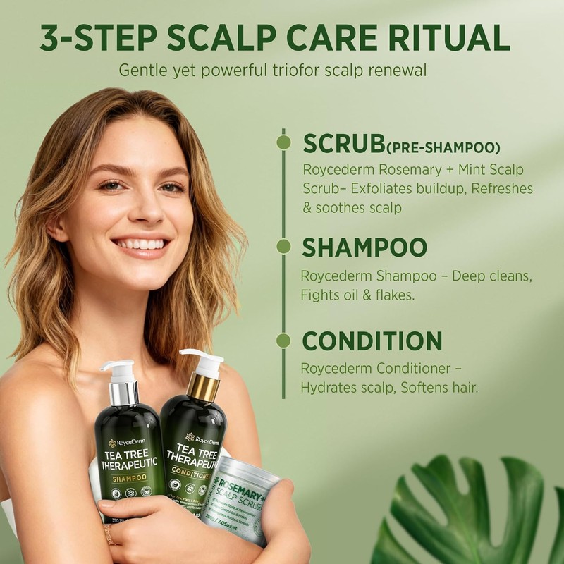 RoyceDerm Rosemary Mint Scalp Scrub for Oily, Flaky & Itchy