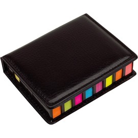 CARAVIAN - Kit Porta Notas Adhesivas Estuche de Notas de Curpiel, Notas Adhesivas, Organizador de Notas de Escritorio,Incluye Notas Adheribles de Varios Colores y Separadores Organizer, Organizador de Escritorio para Oficina, Escuela o Trabajo