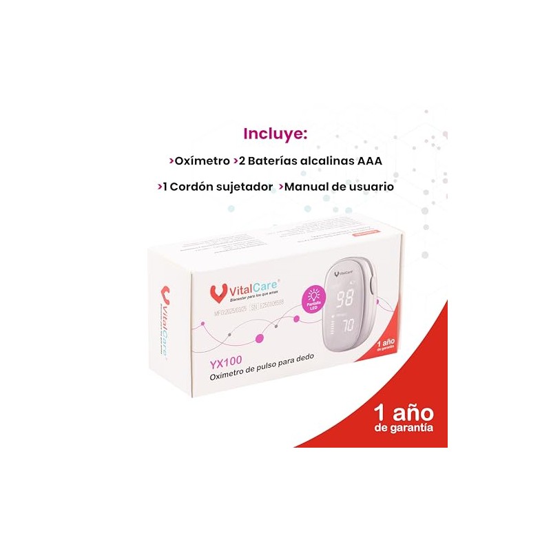 VITAL CARE - Oxímetro De Pulso Para Dedo YX100
