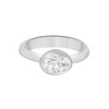 Tuscany Silver Oval Cubic Zirconia Ring - Size N