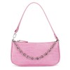 YIUOR Handbag with Chain Strap Retro Faux Leather Classic Clutch