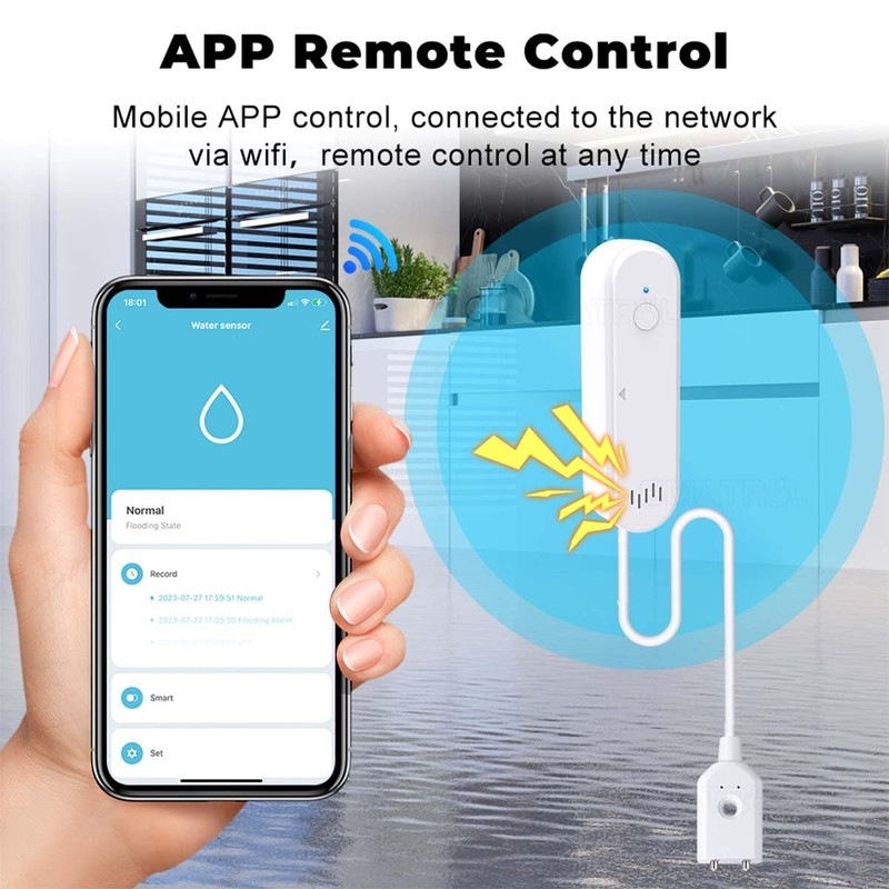 Acmerota Smart Water Detector, Water Detector WiFi, Smart Water Leak