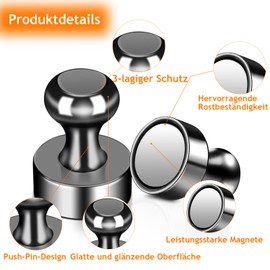 swihorab Starke Magnete, 14 Stück Schwarz Neodym Magnete Extra Stark, Mini Magnet für Kühlschrank, Magnettafel, Kegelmagnete, Stecktafel, Pinnwand Kleine Magnete für Whiteboard Büro Kühlschrankmagnete