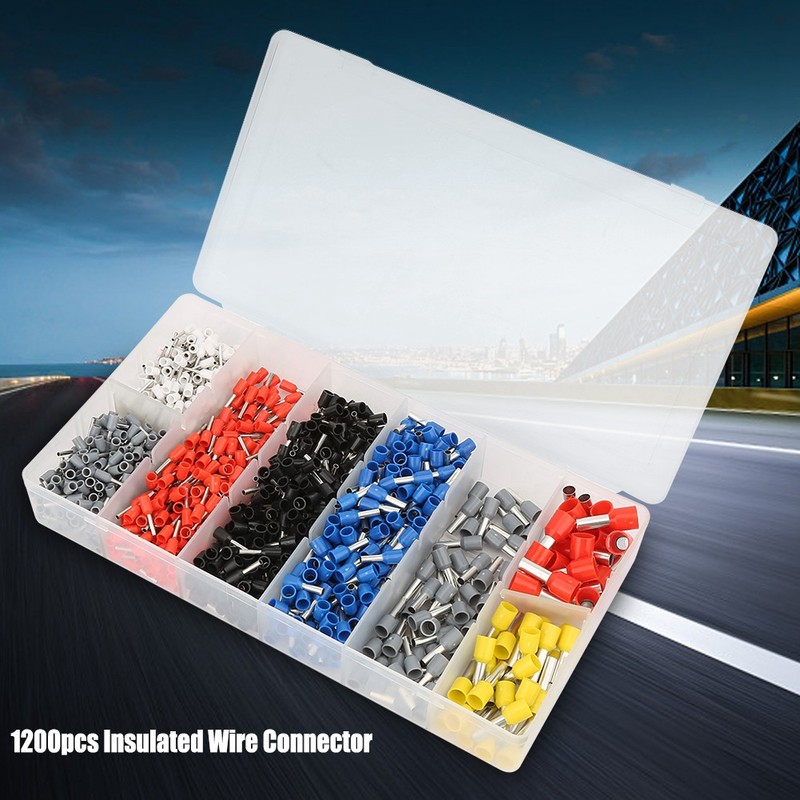 1200pcs Insulated Wire Connector Crimp Terminal  Assortment Kit