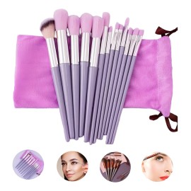 Set Brochas De Maquillaje 13 Pzs Profesional +bolsa Color Púrpura brochas para maquillaje brochas maquillaje profesional
