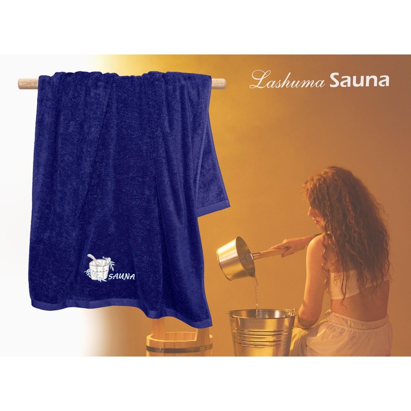 Lashuma XXL Beach Towel Blue Enjoy The Sun, Colourful Bath