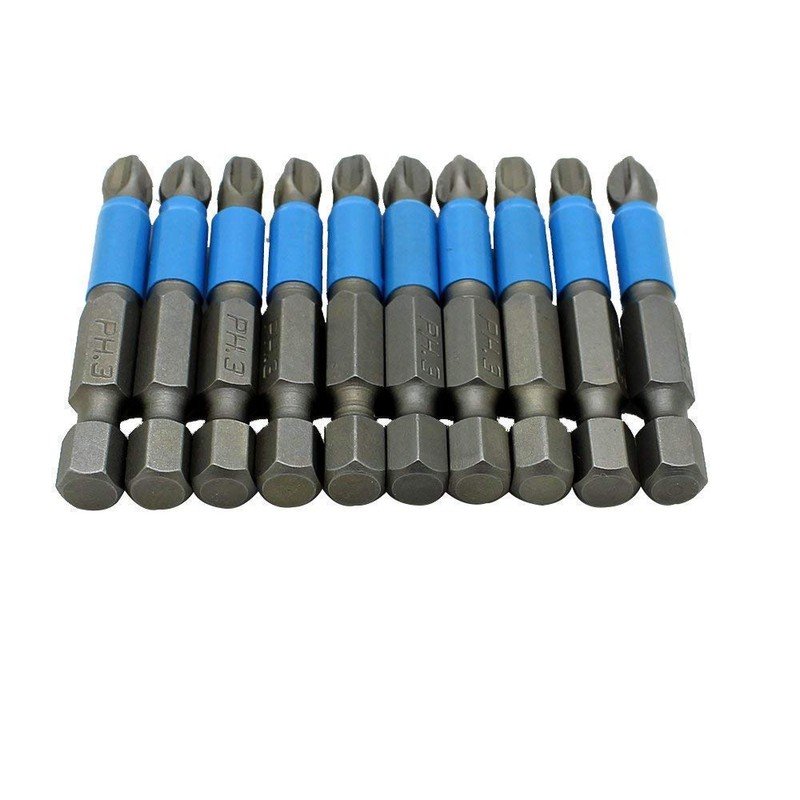 AUTOTOOLHOME 10pcs Hex Magnetic Anti Slip Impact Screwdriver Bit Set