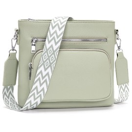 Snmoec Shoulder bag women's medium size women's handbag medium size crossbody bag vegan leather shoulder bag with wide strap handbags black, light green, Contemporary