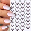 Zynewa 7 Farben French Tip Nail Sticker, Farbverlauf French Half