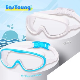EasYoung 2-Pack Kids Swim Goggles, Wide Vision Swim Goggles for Child