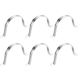 sourcing map 6Pcs Rigid Pipe Straps, 110mm(4.33") 201 Stainless Steel 2 Hole U-Shaped Bracket Tube Hanger Pipe Clamps for Fixing Pipe Cable
